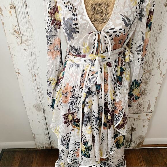 Free people ivory aura leopard floral set NEW - Picture 5 of 8